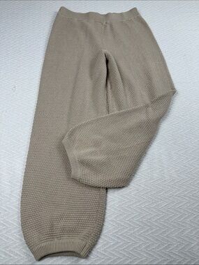 Free People Beach Cotton barrel Knit Jogger Pants beige Beachy lounge boho